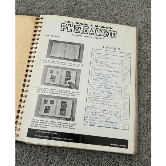 Vintage 1970's Photo Album Retro Made in Korea Spiral Bound Dry Mount - Picture 2 of 4